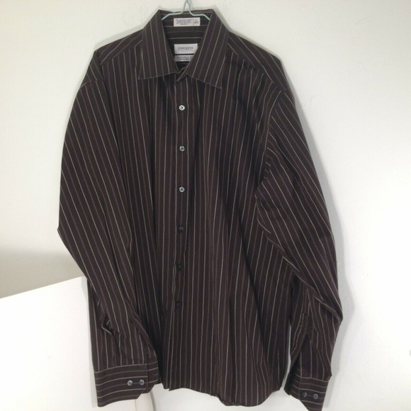 Concepts by Claiborne Long Sleeve Button Up Shirt Mens Stripes Size 17 36/37 - Picture 3 of 7